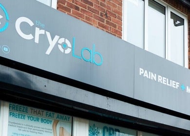 Front view of The Cryo Lab in Whitefield, England, GB showcasing the modern facade and signage.