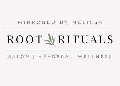 Logo of Root Rituals at Mirrored by Melissa in Webster, New York, US offering salon and wellness services.