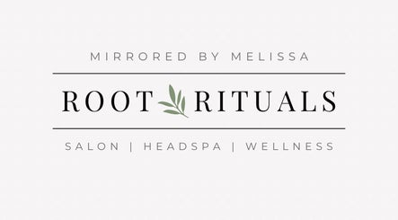 Mirrored by Melissa | Root Rituals logo with olive branch design, Webster, New York, US.