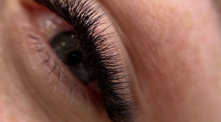 Close-up of perfectly styled eyelashes at Lash and PMU Academy, Reading, England, GB.
