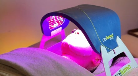 LED face treatment at Charlie Perry Skin in London, England, GB, showcasing advanced skincare technology.