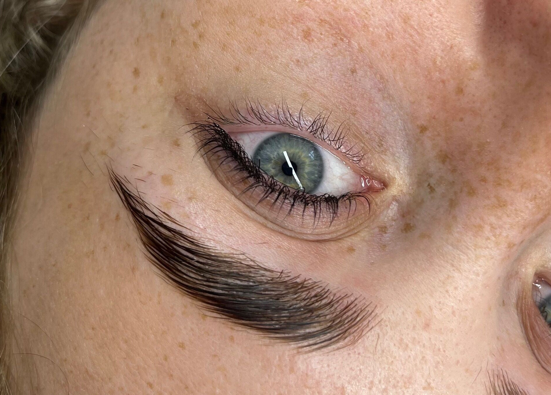 Close-up of beautifully styled lashes at Beauty by Soph, Peterborough, England, GB.