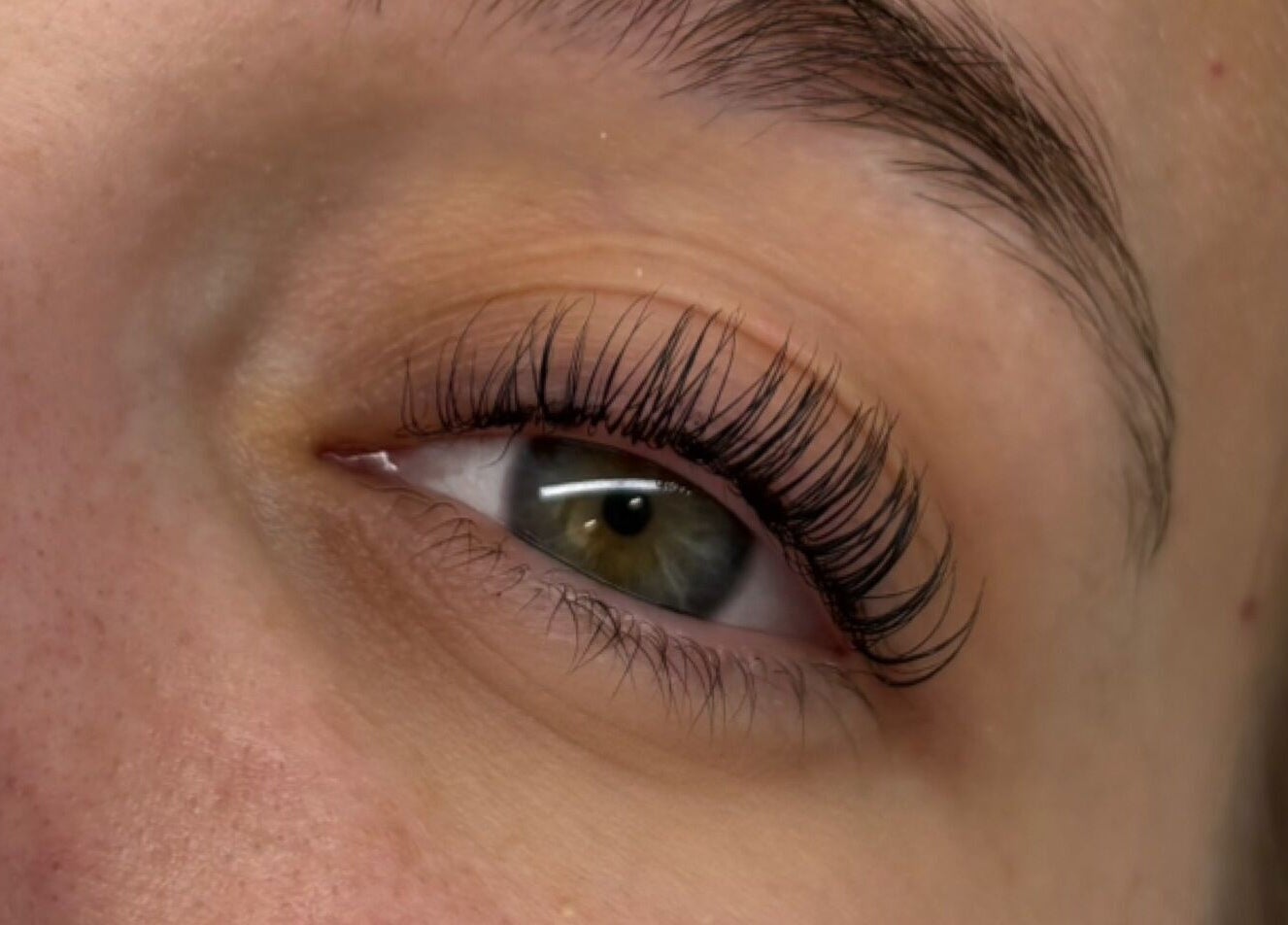 Close-up of eye with full lashes at Beauty by Soph, Peterborough, England, GB.