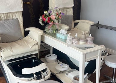 Luxurious pedicure chairs at Butterfly Beauty, Longridge, England, GB, offering relaxing beauty treatments.