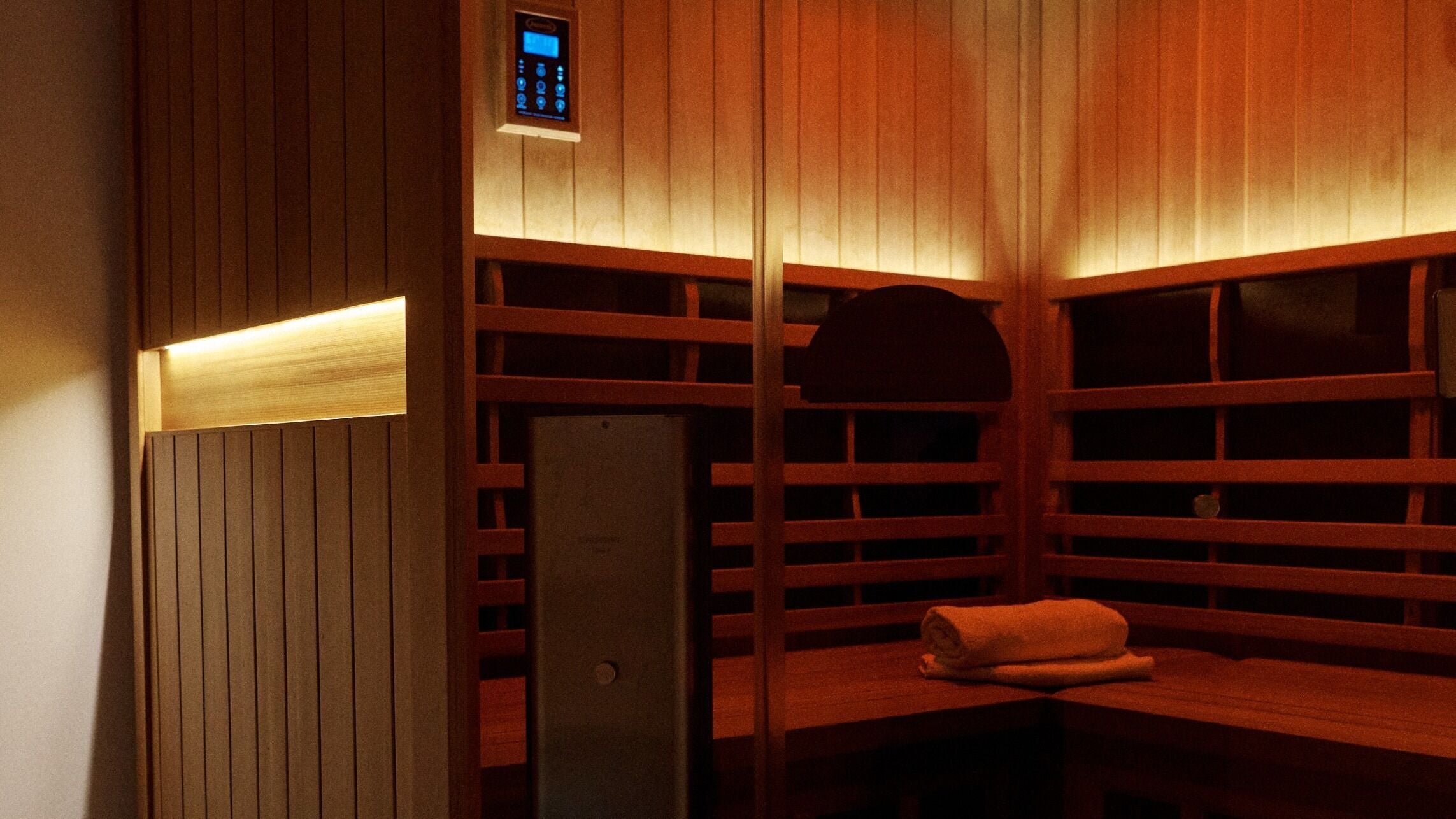 Warm, inviting sauna at Nimbus Co Richmond located in Richmond, Victoria, AU, offering tranquility and relaxation.