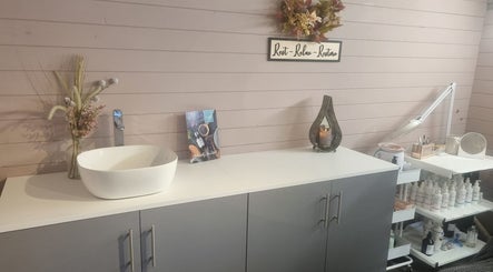 Elegant beauty setup at Marias Beauty Spot in Spilsby, England, GB with skincare products and decor.