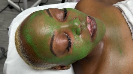 A relaxing green face mask treatment at Voko Beauti in Chilliwack, British Columbia, CA, promoting skin wellness.