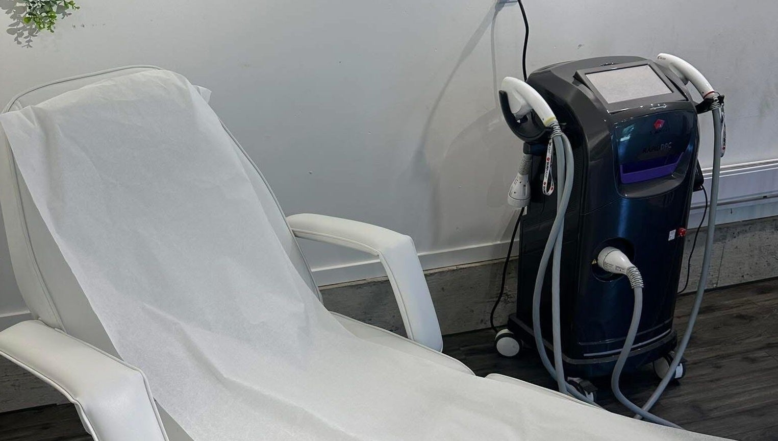 Voko Beauti's advanced laser machine in treatment room, Chilliwack, British Columbia, CA.