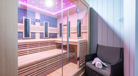 Luxurious sauna at Riverstone Thai Massage Therapy and Spa, Riverstone, New South Wales, AU with soft lighting.