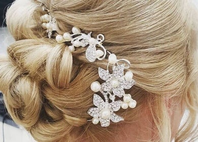 Elegant bridal updo with decorative hair accessory at Studio NiCHE, Adelaide, South Australia, AU.