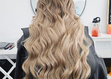 Luscious wavy blonde hair styled at Studio NiCHE, Adelaide, South Australia, AU.