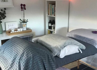 Relaxing treatment room at The Relaxation Room Leixlip in Leixlip, County Kildare, IE, featuring a massage table.