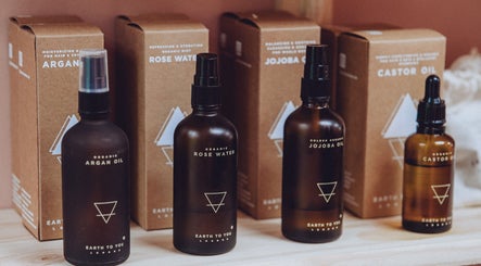 Organic skincare products displayed at The London Dolls Aesthetics in London, England, GB.