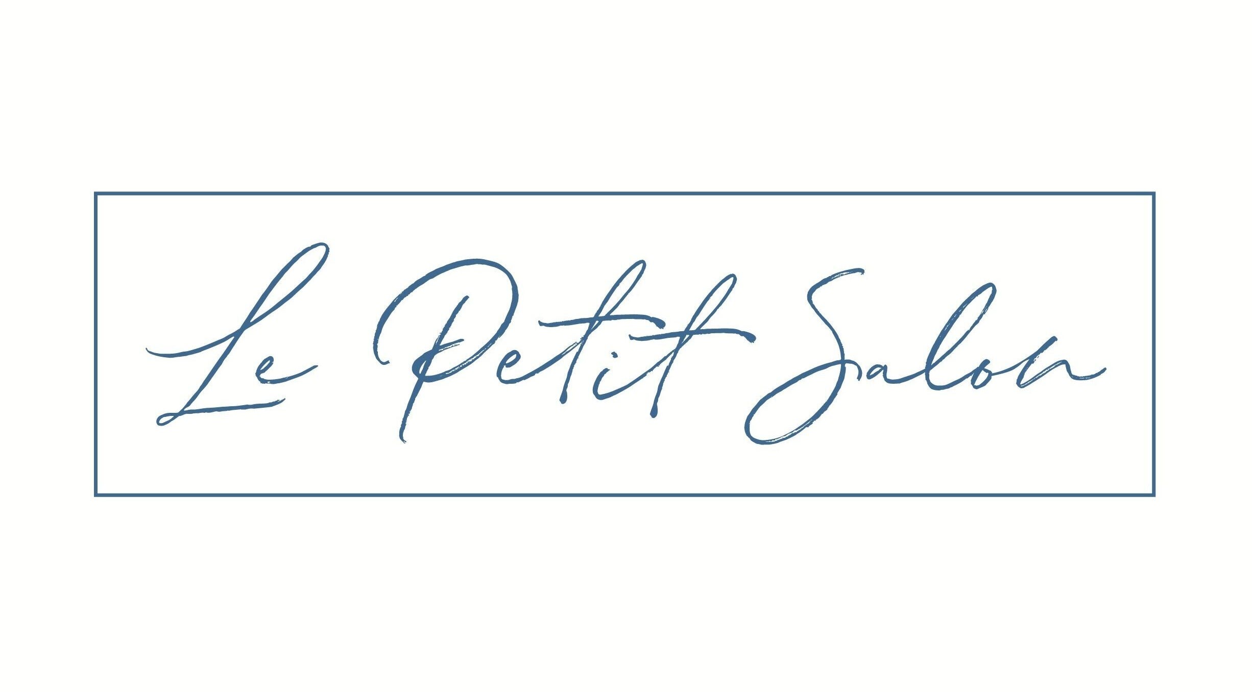 Le Petit Salon logo, beautiful script font, Ashurst Wood, England, GB.