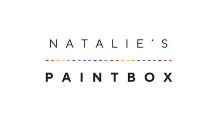Natalie's Paint Box Nails logo with rainbow dots, Birmingham, England, GB.