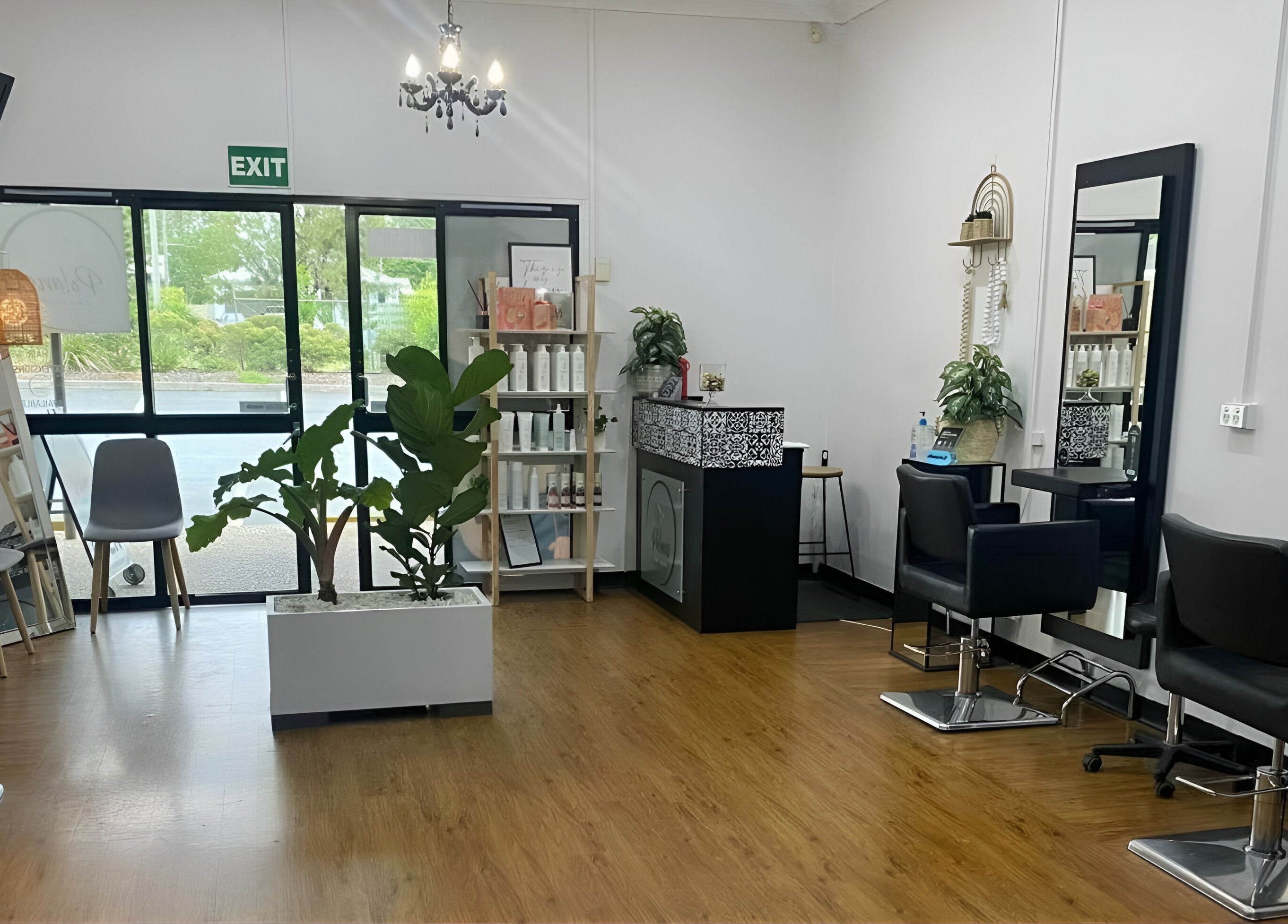 Interior of Polaris Hair Salon Raceview, Raceview, Queensland, AU showcasing stylish decor and modern furnishings.