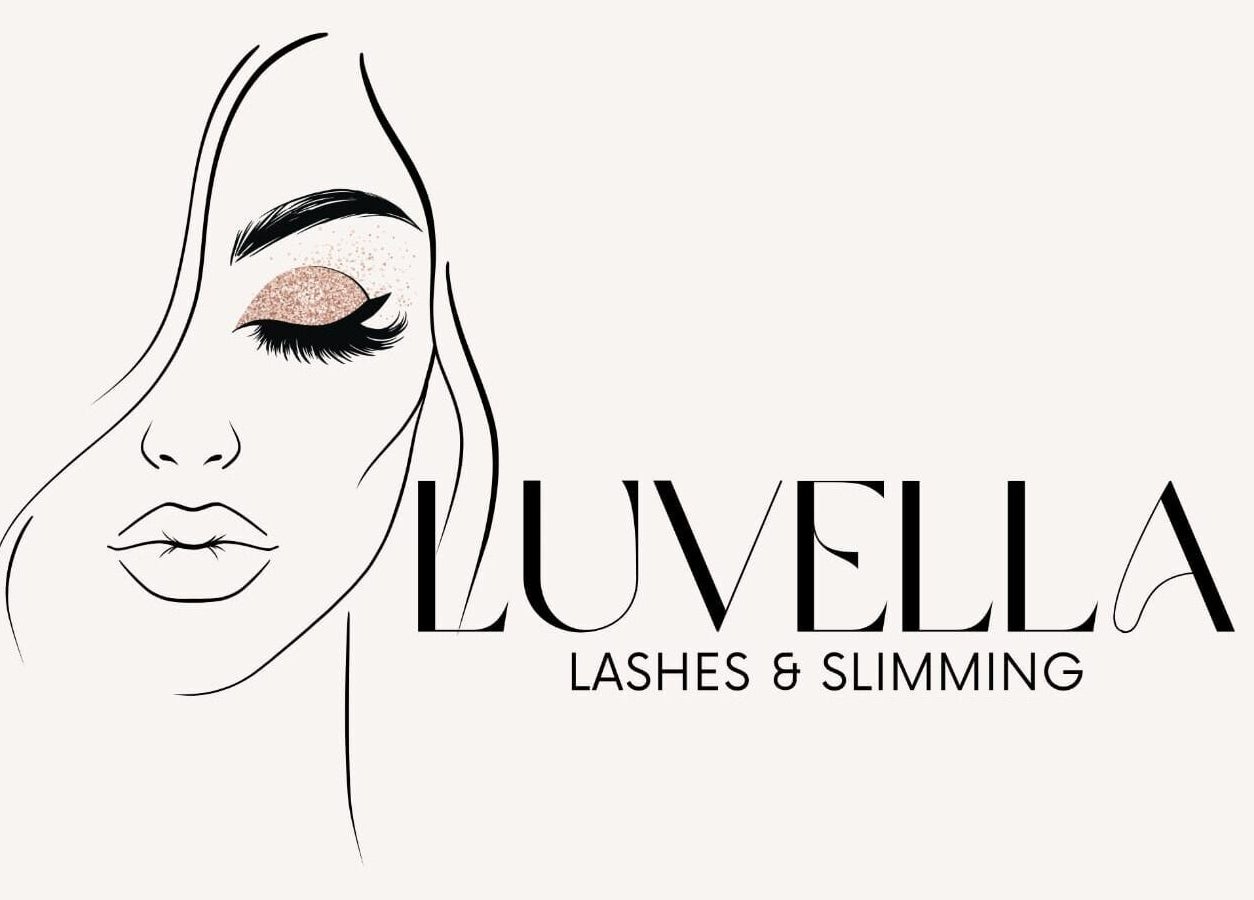 Illustration of a stylish face with lashes by Luvella Lashes and Slimming, Boksburg, Gauteng, ZA.