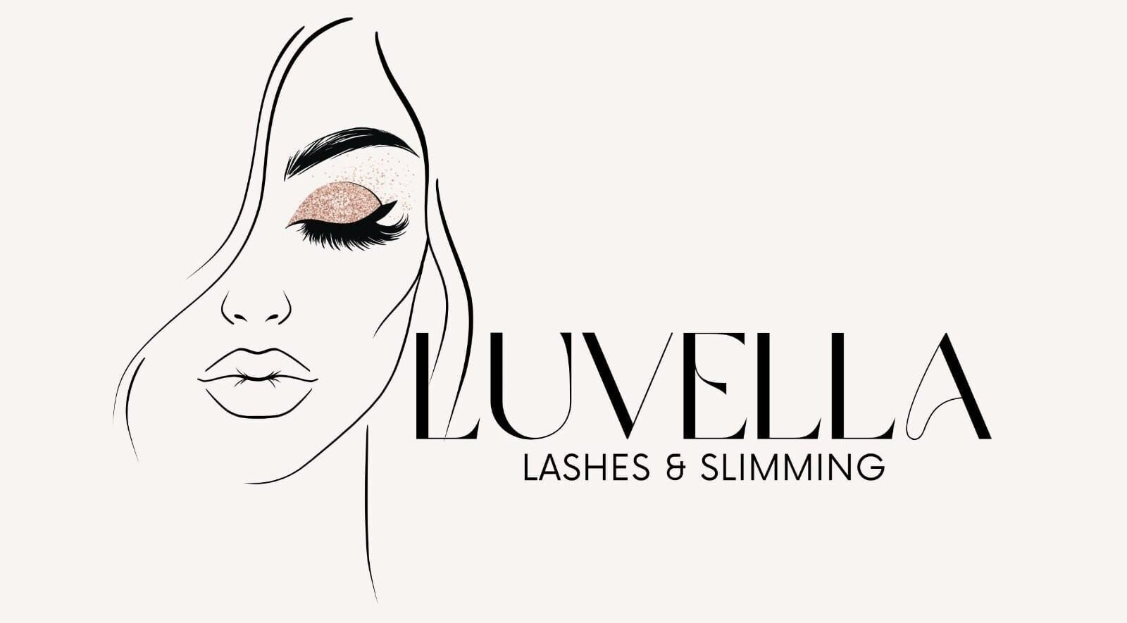 Illustration of a stylish face with lashes by Luvella Lashes and Slimming, Boksburg, Gauteng, ZA.