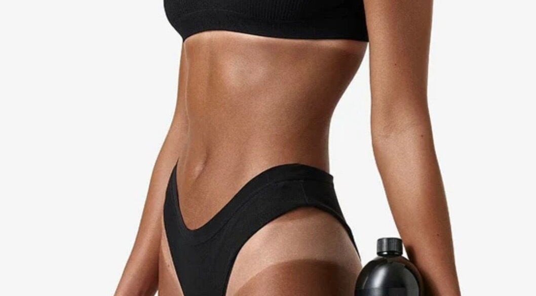 Toned body wearing black swimwear at Haven Beauty Clinic, Nenagh, County Tipperary, IE.