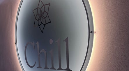 Illuminated Chill Well-Being sign in Maidstone, England, GB, showcasing sophisticated design.
