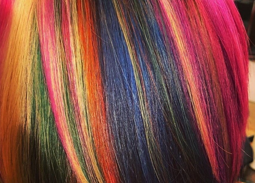 Vibrantly colored hair at TKM Hair Design and Restorations in Reading, Pennsylvania, US.
