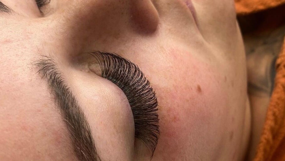 Close-up of eyelash extensions by Bodied By Mercedes, Capalaba, Queensland, AU. Enhance your beauty today.