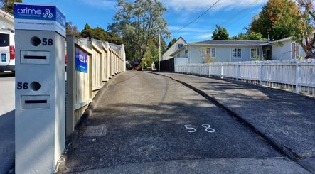 Entrance to Prime Massage Therapy, West Auckland, nestled in picturesque Auckland, NZ neighborhood.
