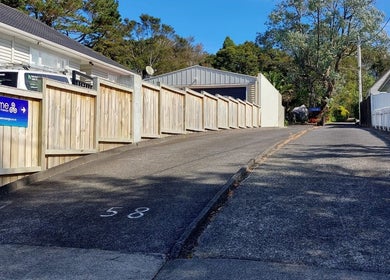 Entrance to Prime Massage Therapy (West Auckland) on a sunny day in Auckland, Auckland, NZ.