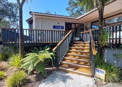 Entrance of Prime Massage Therapy (West Auckland) with lush greenery in Auckland, Auckland, NZ.