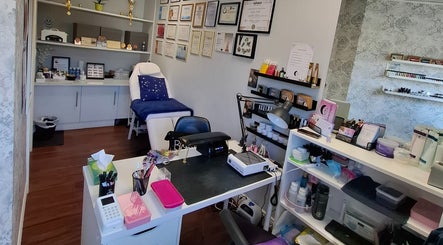 Interior of Starry Moon Beauty Swords, Swords, County Dublin, IE showcasing a stylish, organized treatment area.