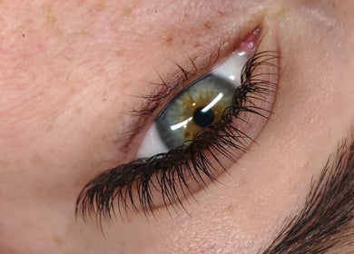 Close-up of enhanced eyelashes at Lashes by Jodene in Kempton Park, Gauteng, ZA. Natural beauty in focus.
