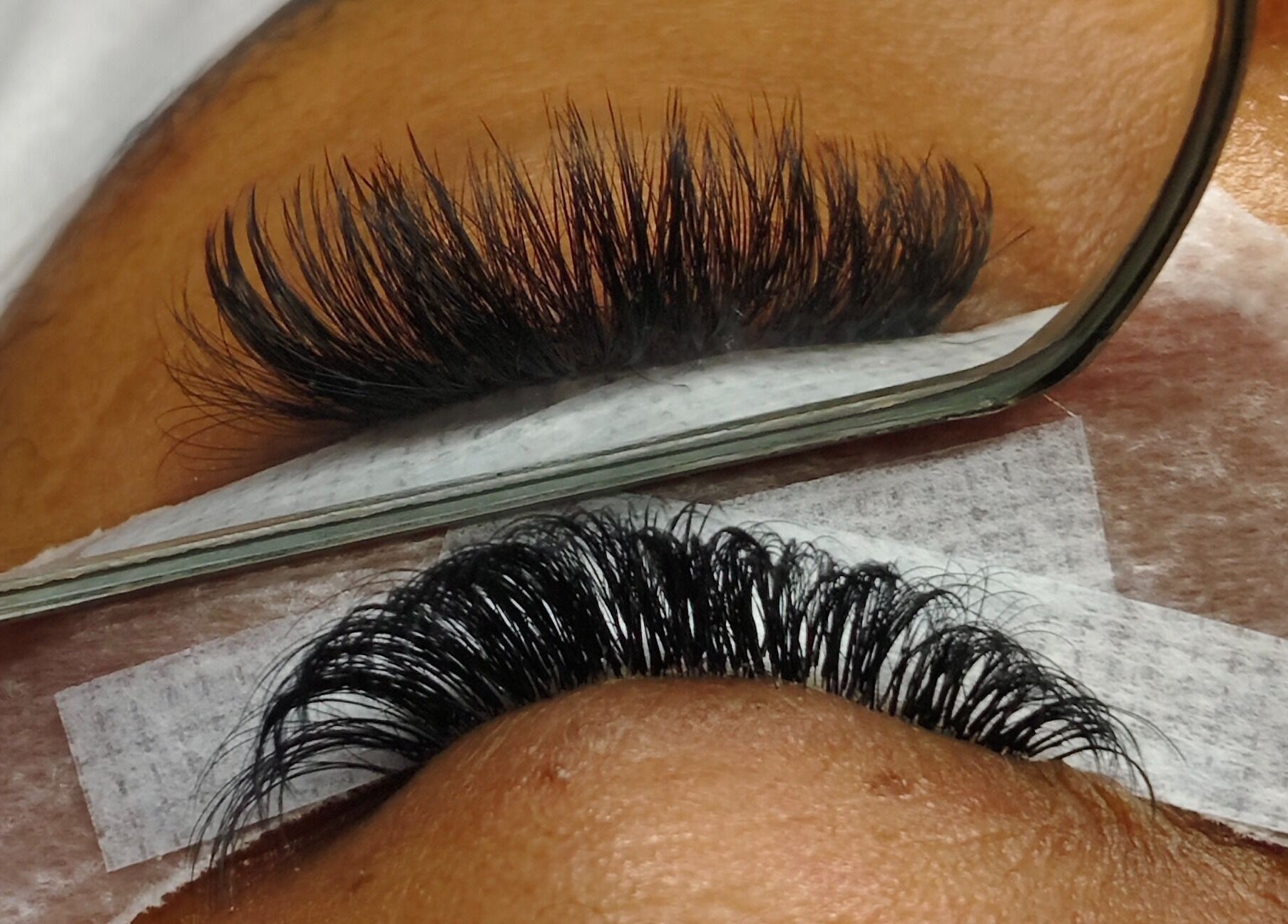 Close-up of lush eyelash extensions at Lashes by Jodene, Kempton Park, Gauteng, ZA.