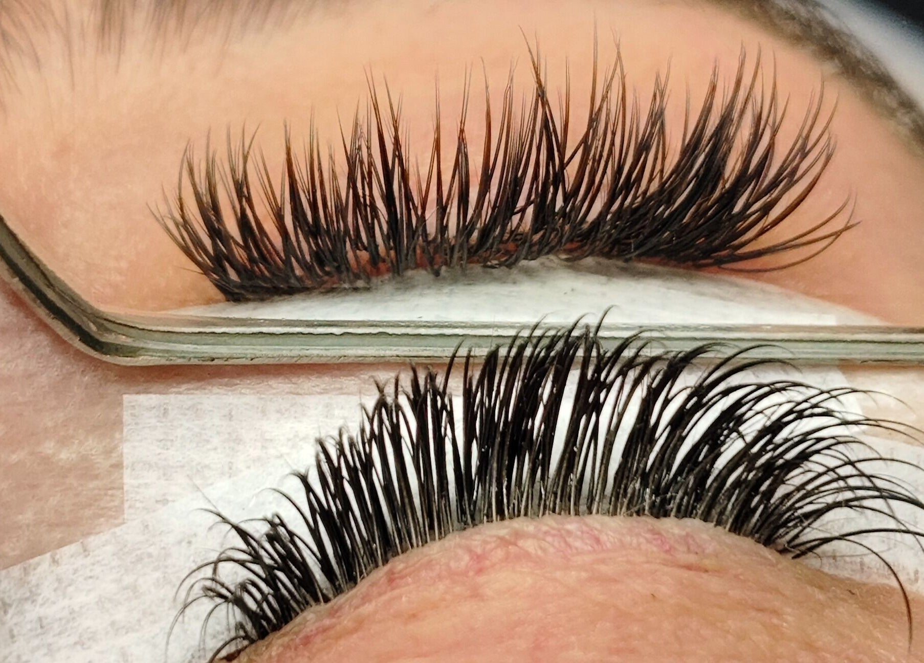 Close-up of eyelash extensions at Lashes by Jodene in Kempton Park, Gauteng, ZA.