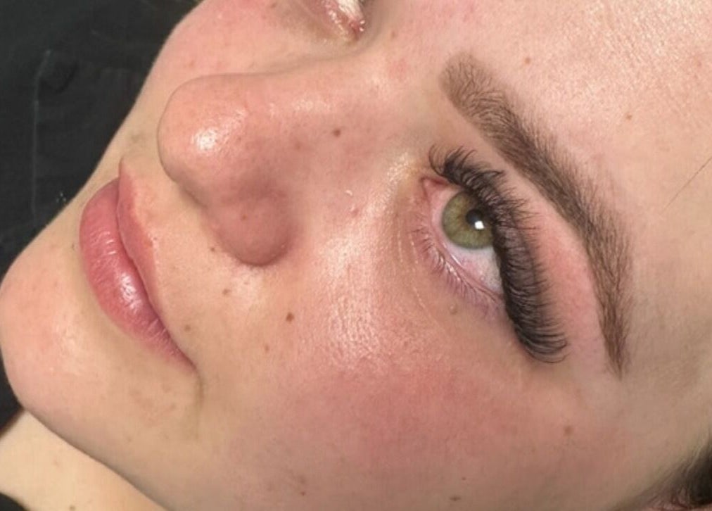 Close-up of eyelash extensions at S.Louise Beauty X, Markfield, England, GB.