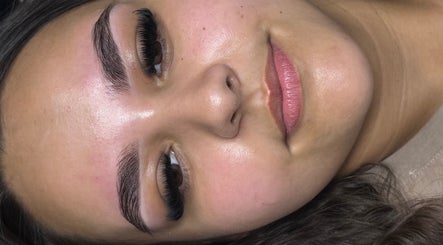 Woman with perfectly styled lashes and brows at Lash Nco in Stirling, Scotland, GB.