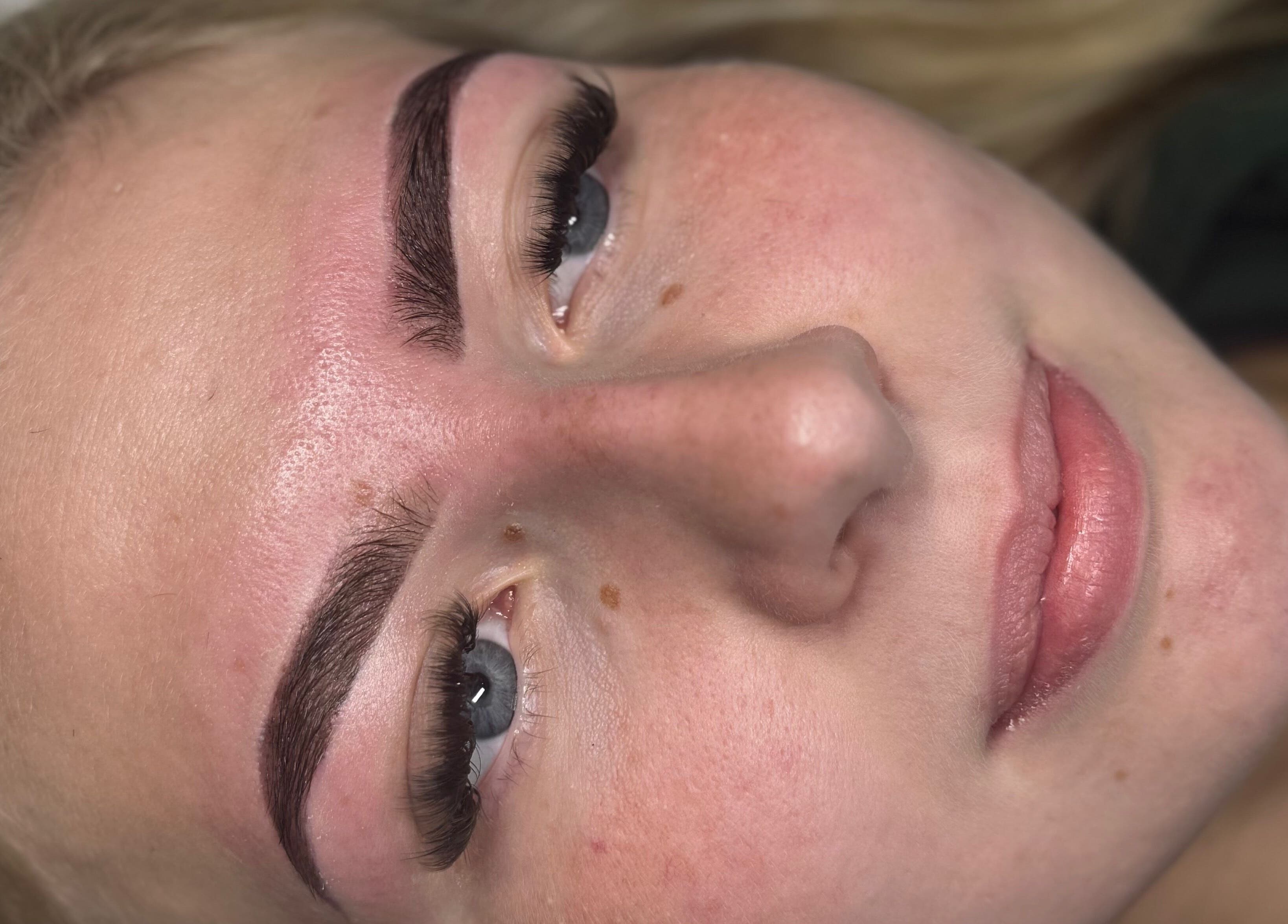 Close-up of expertly shaped eyebrows by Lash Nco in Stirling, Scotland, GB