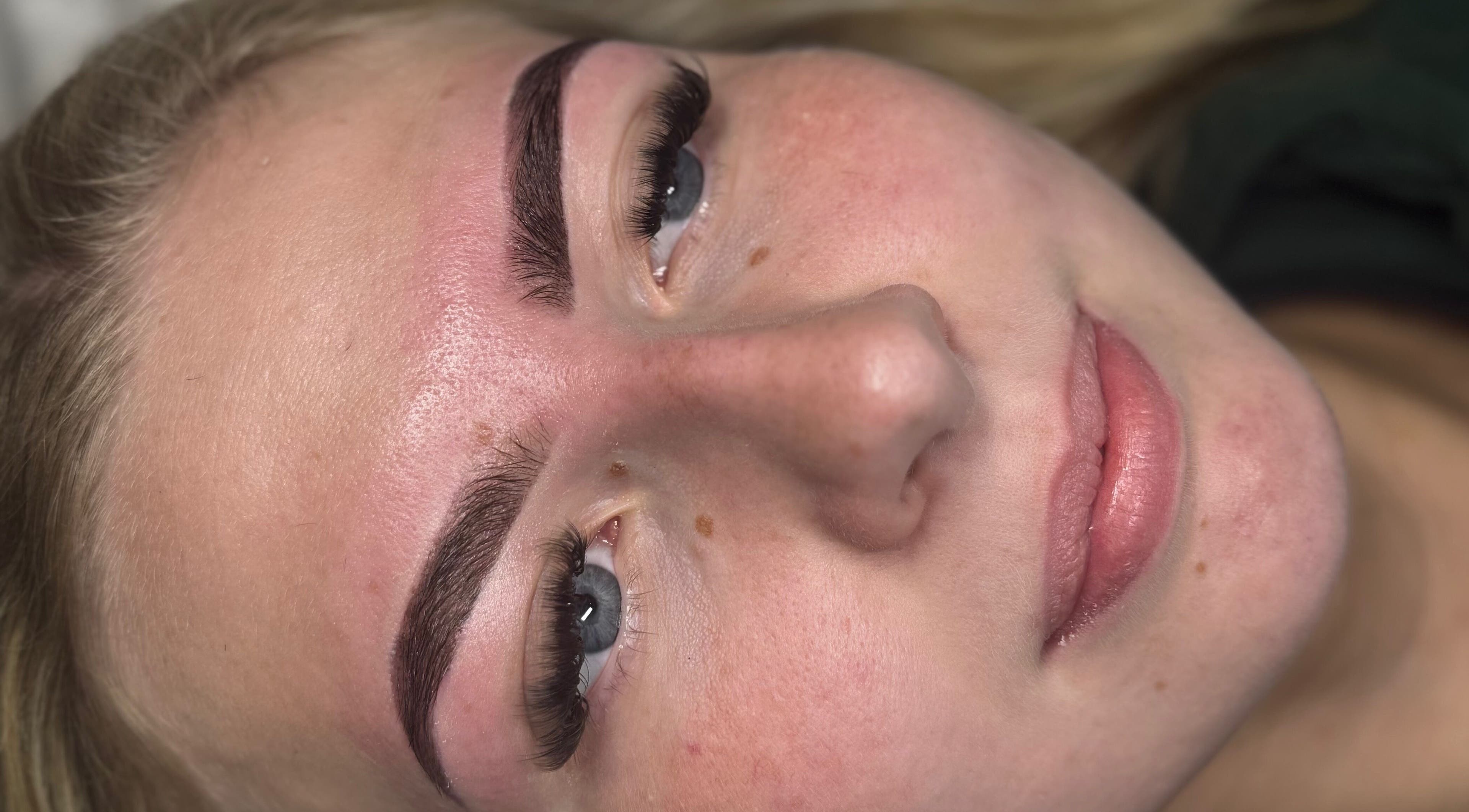 Close-up of expertly shaped eyebrows by Lash Nco in Stirling, Scotland, GB