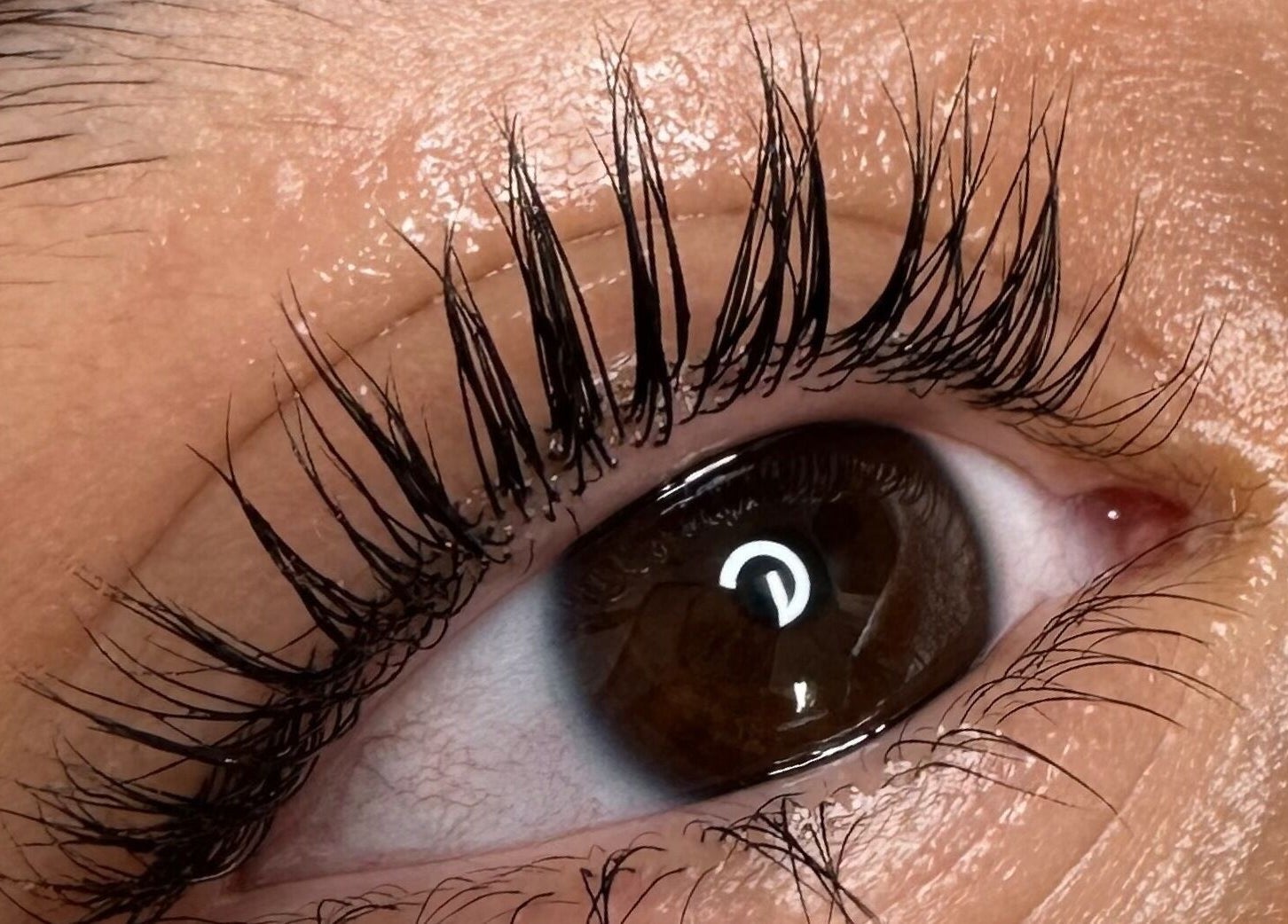 Close-up of elegant lashes at Privé Faces, Ashburn, Virginia, US offering expert beauty services.