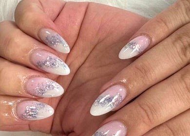 Elegant glitter nail art at Royal Nails & Beauty Kelston, Auckland, Auckland, NZ.