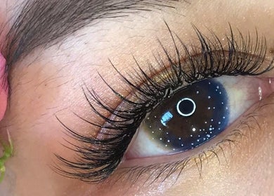 Close-up of elegant eyelash extensions at Royal Nails & Beauty Kelston, Auckland, Auckland, NZ.