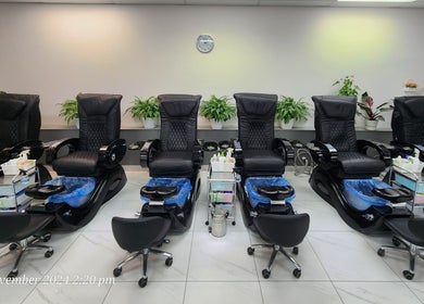 Spacious pedicure chairs at Royal Nails & Beauty Kelston, Auckland, NZ, offering comfort and style.
