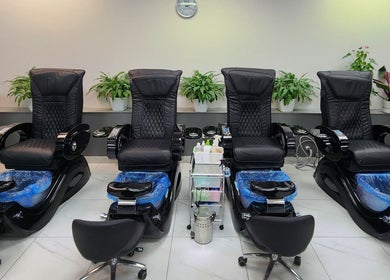 Luxury pedicure chairs at Royal Nails & Beauty Kelston, Auckland, Auckland, NZ, enhancing client comfort and style.