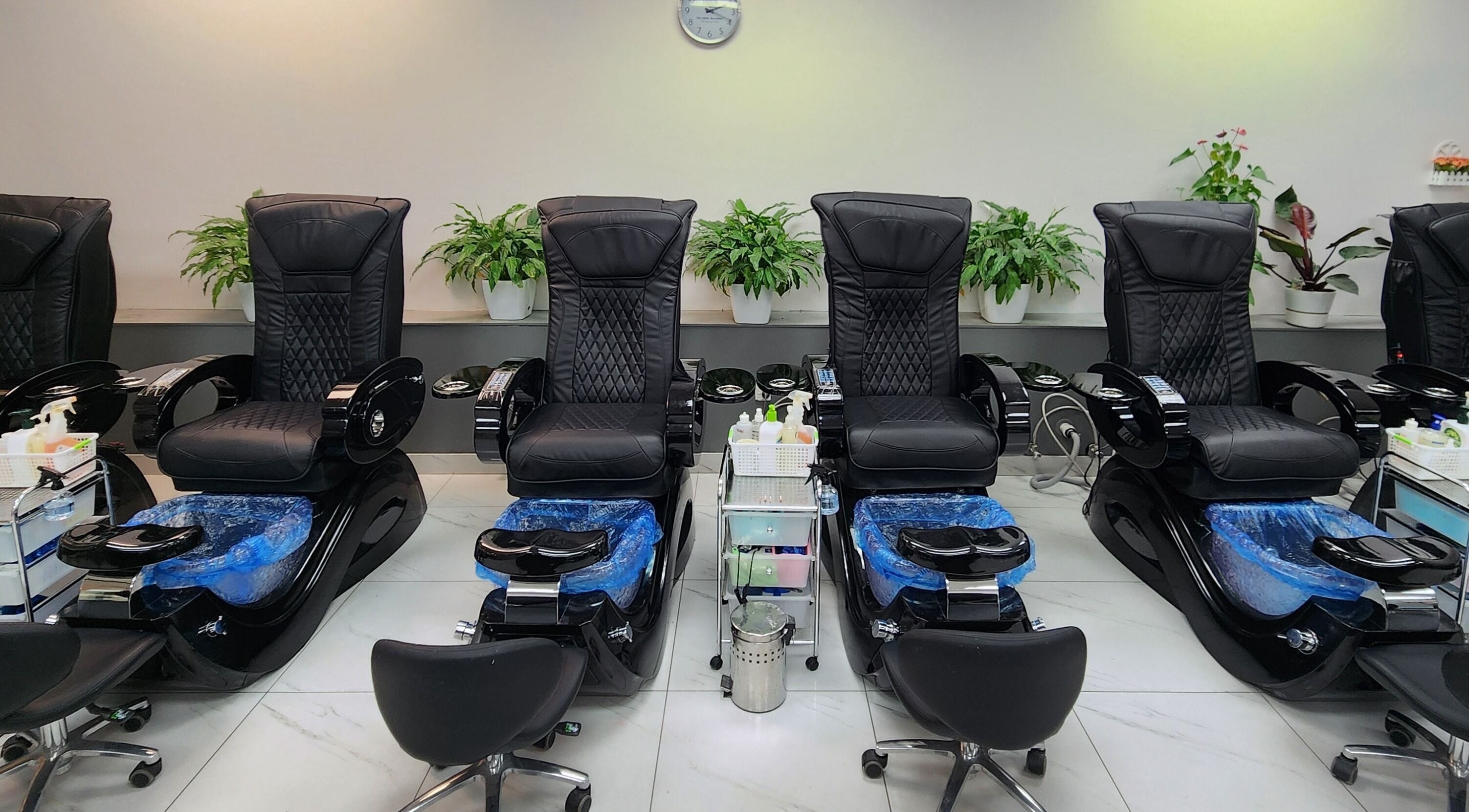 Luxury pedicure chairs at Royal Nails & Beauty Kelston, Auckland, Auckland, NZ, enhancing client comfort and style.
