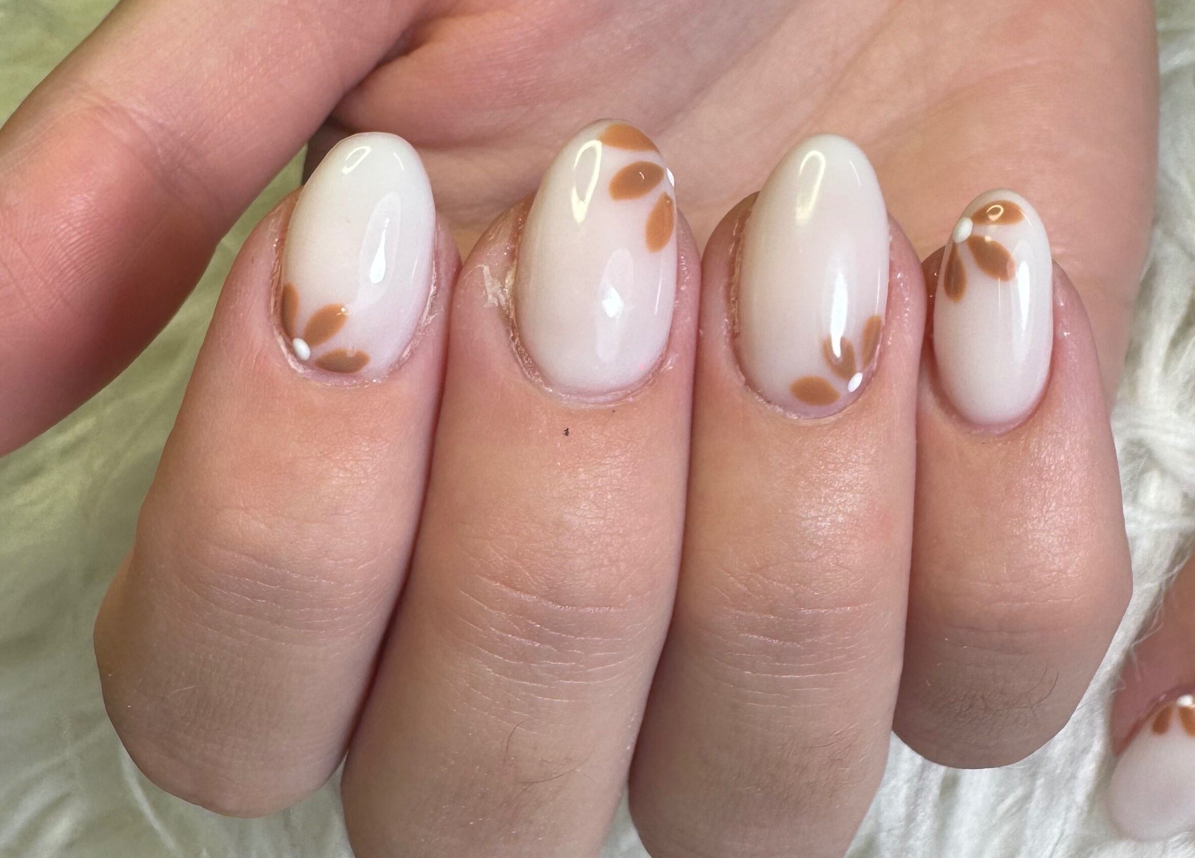Stylish floral nail design at Amity Beauty Salon, Potchefstroom, North West, ZA.