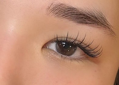 Close-up of styled lashes at SOPHIA LASHES x RIBBON, 456 La Trobe St West Melbourne, Melbourne, Victoria, AU.