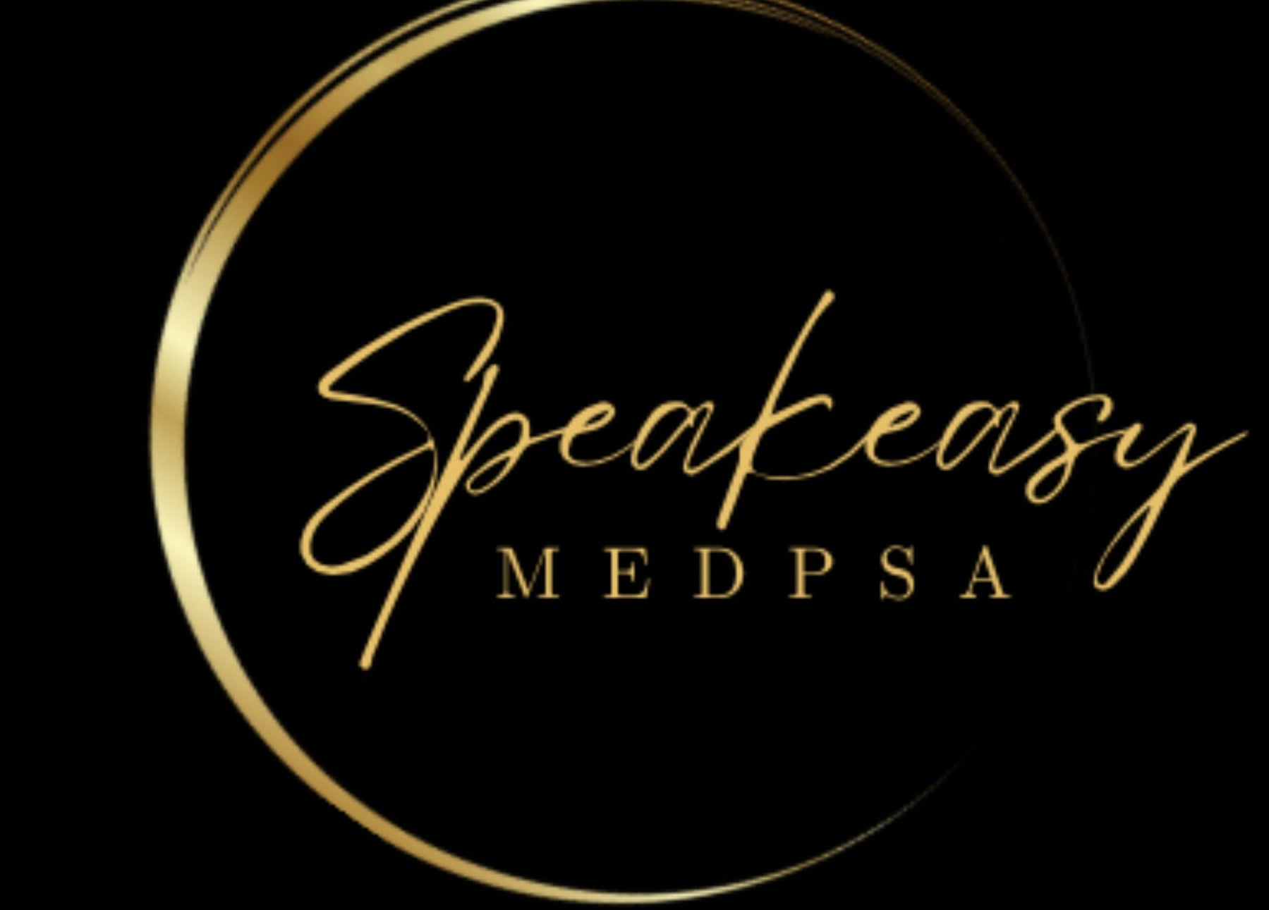 Speakeasy Med Spa logo with elegant gold design, Hamilton, Ontario, CA.