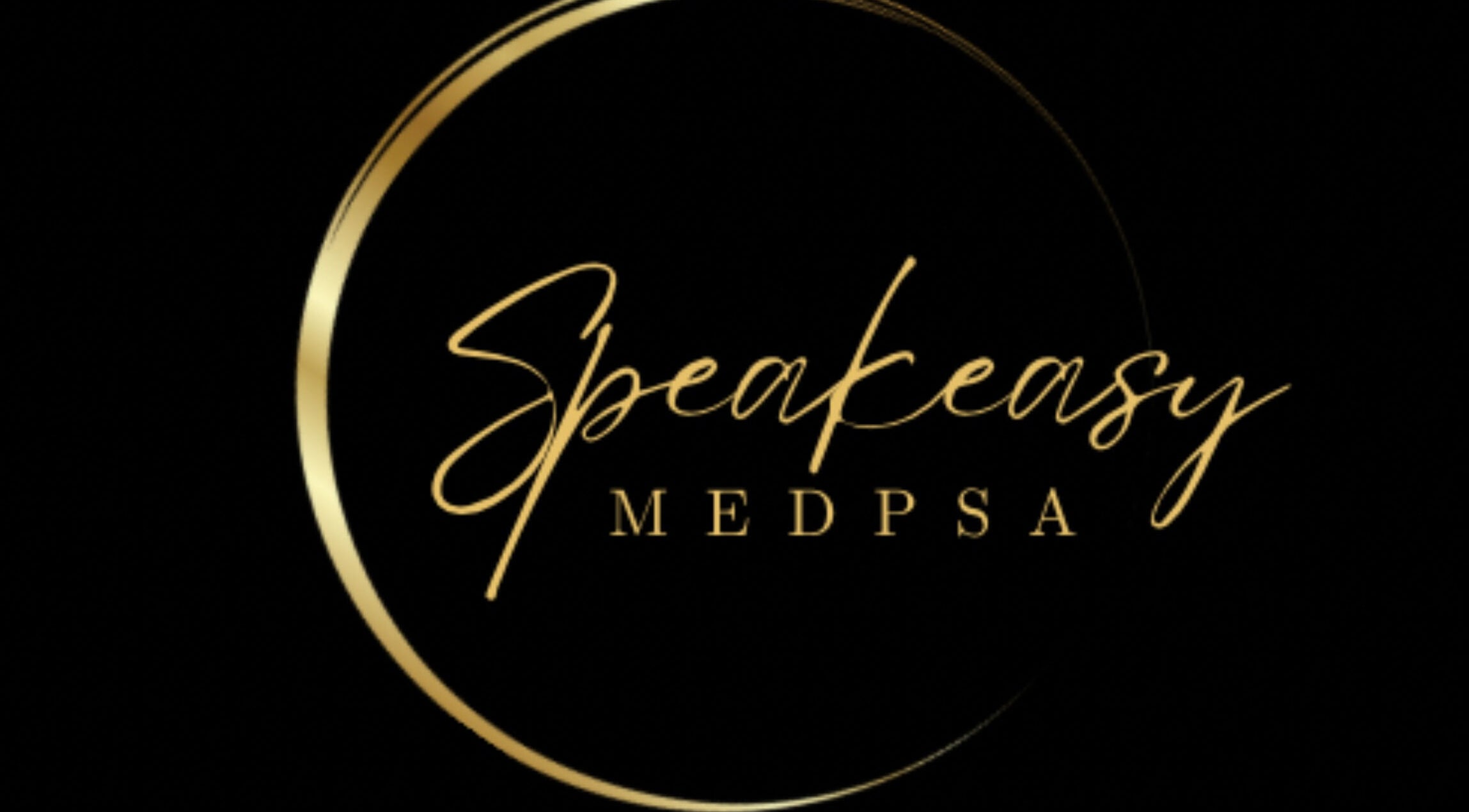 Speakeasy Med Spa logo with elegant gold design, Hamilton, Ontario, CA.