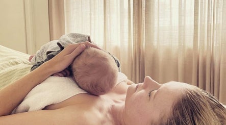 Mother and baby enjoying serene moment at Siberica Body&Mind Studio, Gosford, New South Wales, AU.
