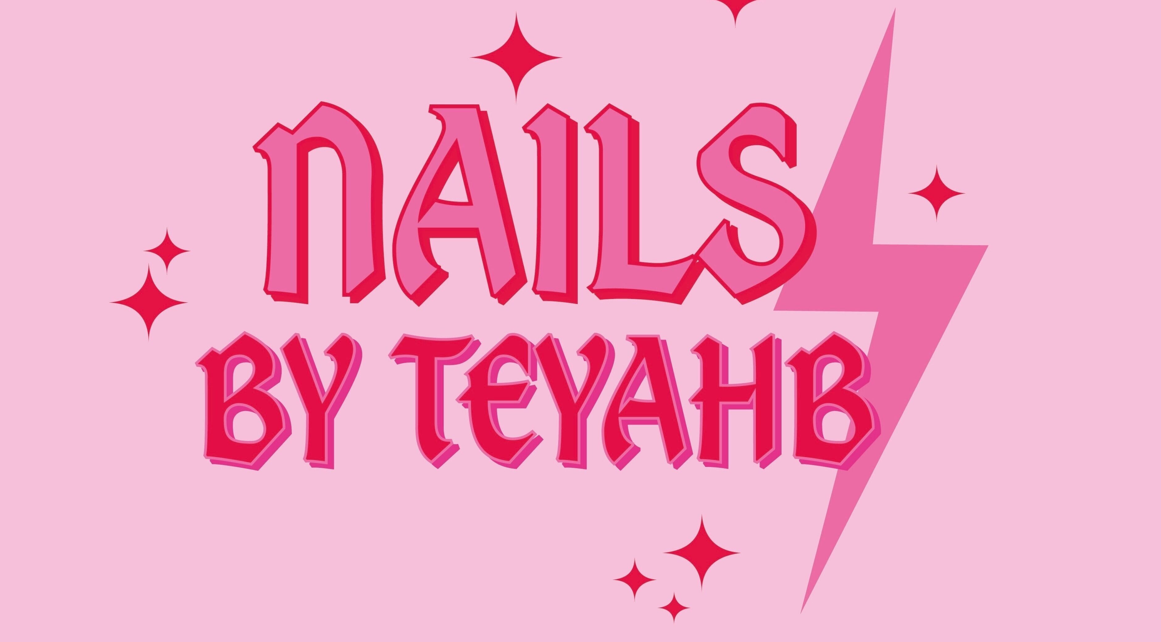 Vibrant pink logo of Nails By Teyah B at Manchester, England, GB.