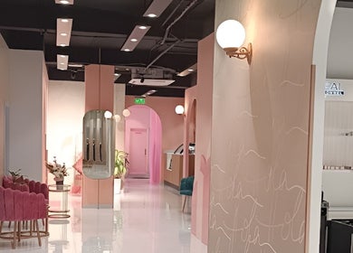 Chic interior of Hola Spa and Cafe in Al Batinah South Governorate, OM showcasing cozy seating and stylish decor.